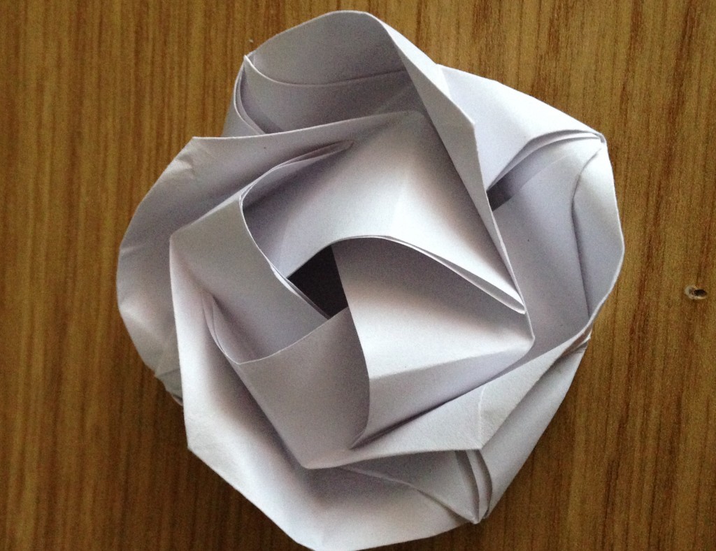 Learning how to make an origami rose
