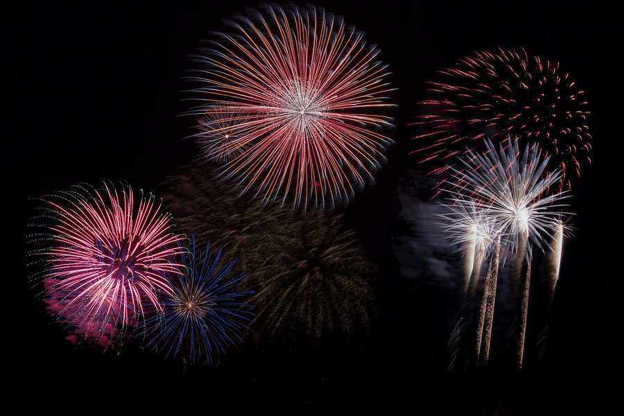 New years fireworks going off
