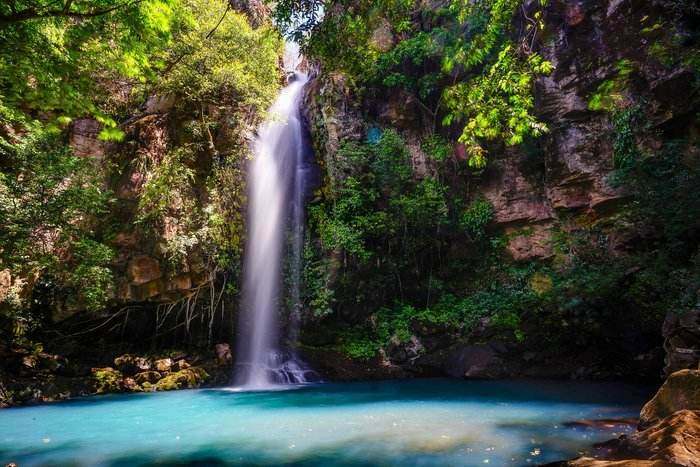 Costa Rica Clear Blue Waterfall